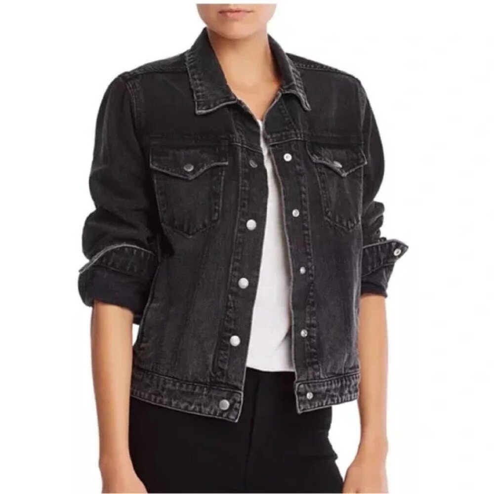 rag & bone Black Washed Denim Jean Jacket
